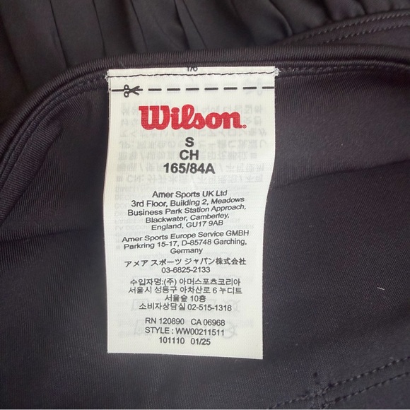 Wilson Sportif Tennis Dress Black sz Small Lined Pleated Skirt Open Back - Picture 9 of 16